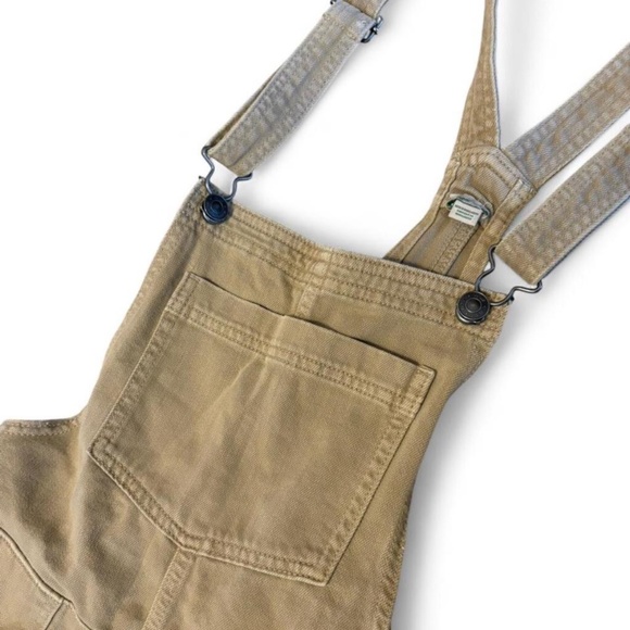 Aerie Khaki Soft Summer Denim Overalls Size Small - Picture 3 of 5